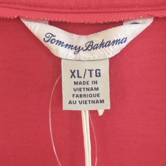 Tommy Bahama Red V Neck Long Sleeve Top XL - Picture 2 of 4